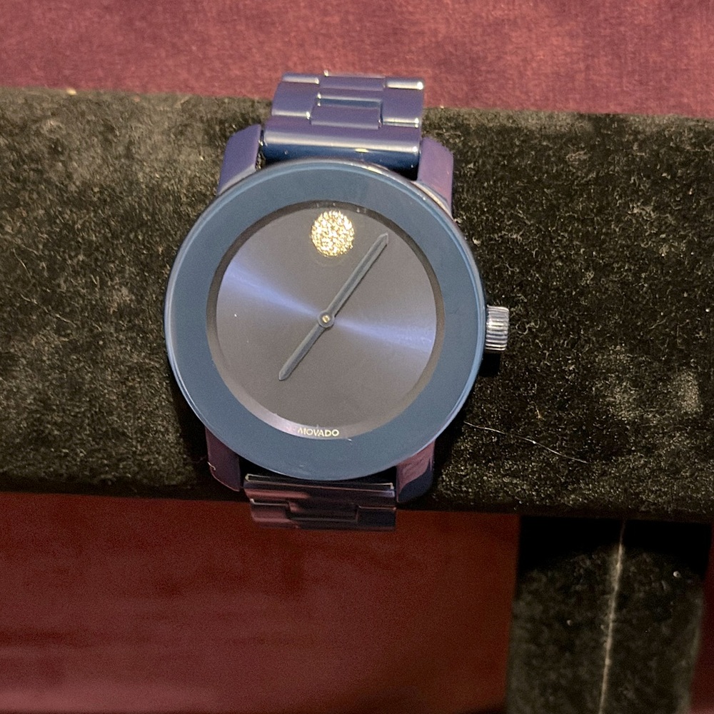 ⌚✨ **Movado Bold Blue Ceramic Watch - Elegance in Every Tick! 💙✨**